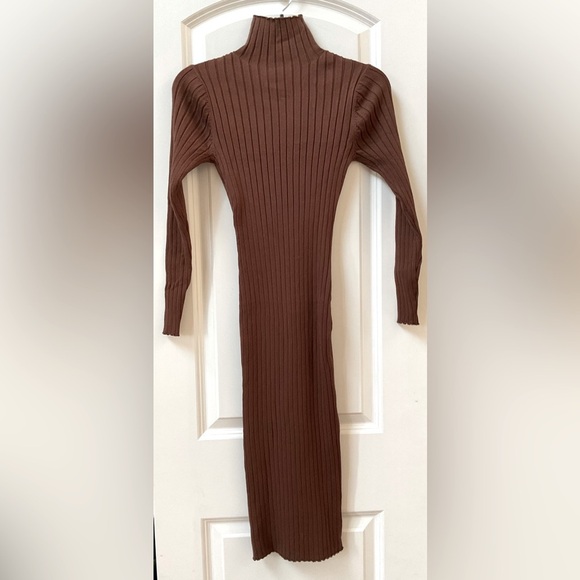 NWT Merokeety Rib Knit Turtleneck Dress - Picture 1 of 5
